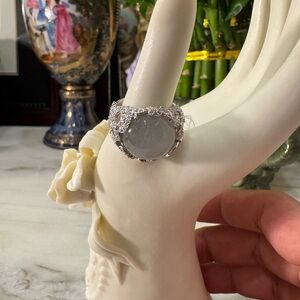 Elegant Silver Ring with White Stone